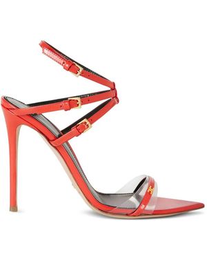 Elisabetta Franchi Leather Sandals With Straps - Pink