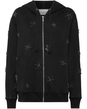 Philipp Plein Sudadera con capucha y cremallera - Negro
