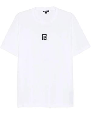 Balmain Logo-Embroidered T-Shirt - White