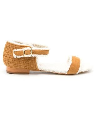Sarah Chofakian Jude Fluffy Sandals - Natural