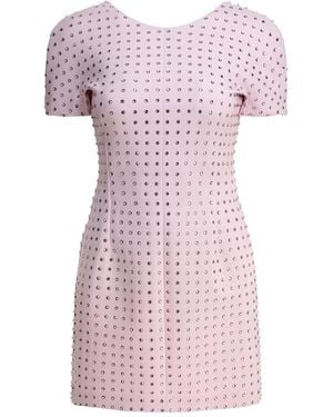 Max Mara Crystal-Embellished Short-Sleeved Mini Dress - Pink