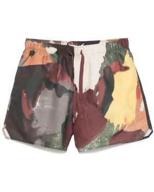 JW Anderson Badeshorts Mit Abstraktem Print - Rot