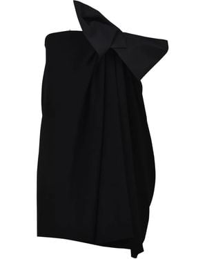 Saint Laurent Mini Dress With Bow Detail - Black
