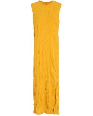 Osklen Crinkled-Finish Maxi Dress - Yellow