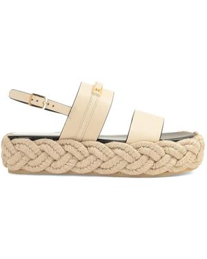 Sergio Rossi Bitt Patform Sandals - Natural