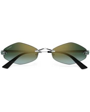 Cartier Panthère De Cartier Geometric-Frame Sunglasses - Green
