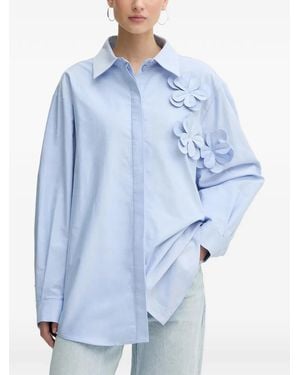 Stine Goya Flower-Appliqué Shirt - Blue