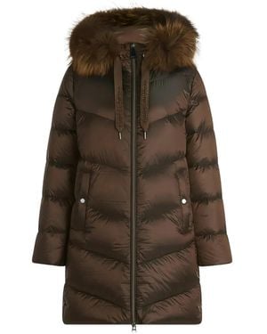 Betty Barclay Fur-Trim Hooded Coat - Natural