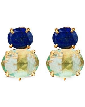 Bounkit Quartz Drop Earrings - Blue