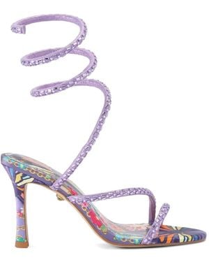 Kurt Geiger Spiral Butterfly-Print Heeled Sandals - Pink