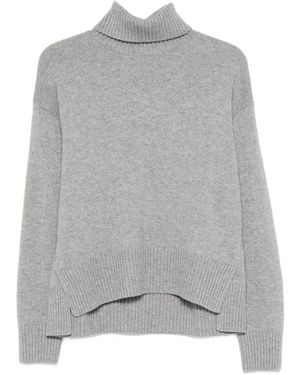 Peserico Rollkragenpullover Mit Geripptem Besatz - Grau