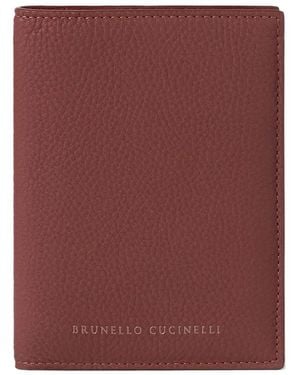 Brunello Cucinelli Leather Passport Holder - Purple