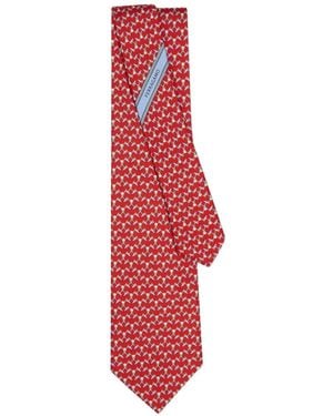 Ferragamo Corbata Con Estampado Club - Rojo