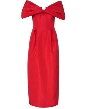 Carolina Herrera オフショルダー ドレス - レッド