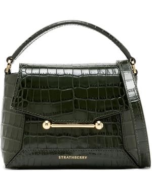 Strathberry Sacoche À Effet Peau De Crocodile - Black