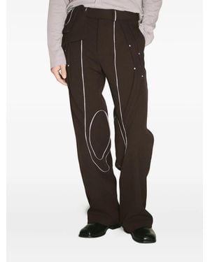 Kiko Kostadinov Panelled Piped Trousers - Black