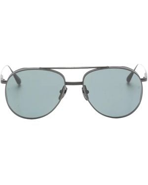 Linda Farrow Meret Pilot-Frame Sunglasses - Grey
