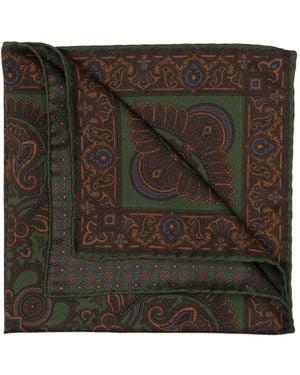 Elizabetta Lario Paisley-Print Pocket Square - Black