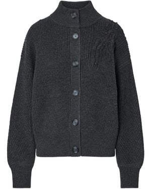 Liu Jo Cardigan En Laine À Broderies - Bleu