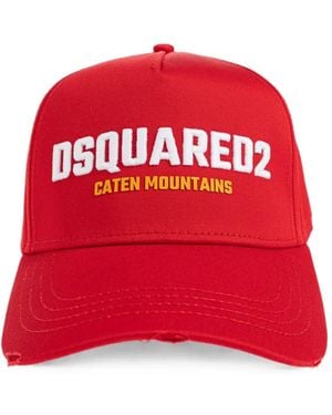 DSquared² Distressed-Effect Embroidered Baseball Cap
