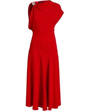 Proenza Schouler Robe De Soirée Mi-Longue Drapée À Une Manche - Rouge