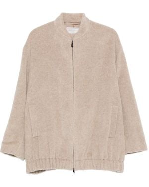 Antonelli Zip-Up Bomber Jacket - Natural