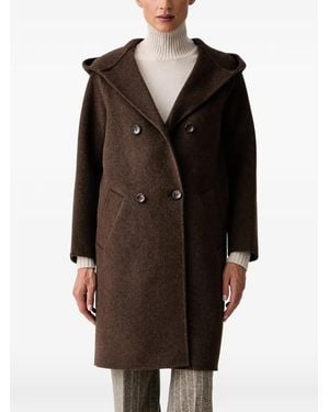 Silvian Heach Double-Breasted Hooded Coat - Black