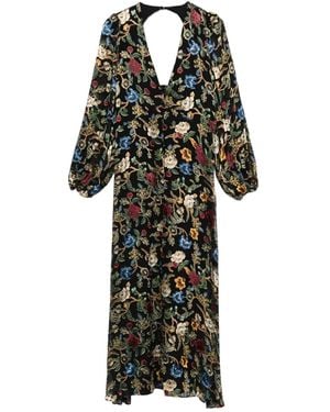 Alice + Olivia Vestido de día asimétrico con estampado floral - Negro