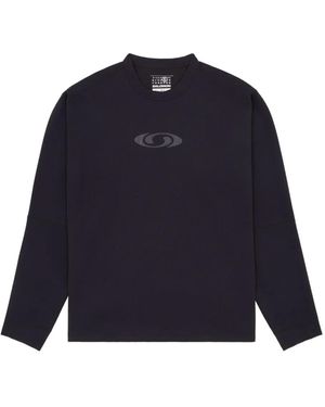 MM6 MAISON MARGIELA X SALOMON Textured Logo-Embellished Sweatshirt - Blue