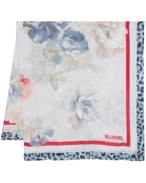Blugirl Blumarine Pañuelo Con Motivo Floral - Azul