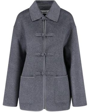 Rohe Frog-Fastening Wool-Blend Jacket - Grey