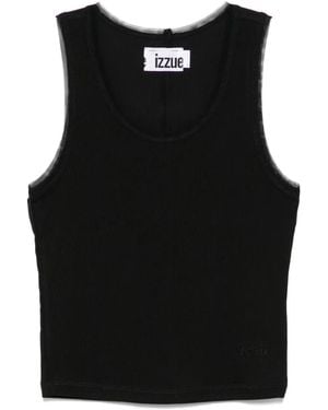 Izzue Embroidered Tank Top - Black