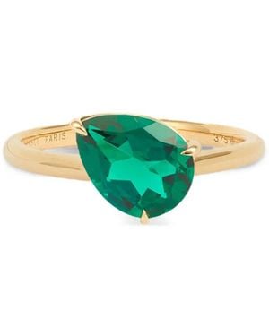 PERSÉE Anillo Iris En Oro Amarillo De 9 Ct Con Esmeralda - Verde