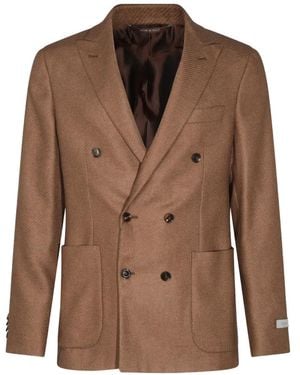 Canali Double-Breasted Blazer - Brown