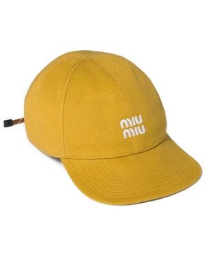 Miu Miu Denim Baseball Cap - Yellow