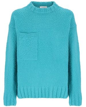 Laneus Strukturierter Pullover - Blau