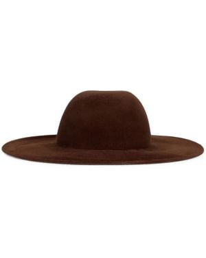 Alberta Ferretti Wide-Brim Rounded-Crown Hat - Brown