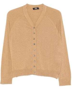 Alpha Studio V-Neck Long-Sleeve Cardigan - Natural