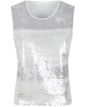 Patrizia Pepe Top Con Aplique De Lentejuelas - Blanco