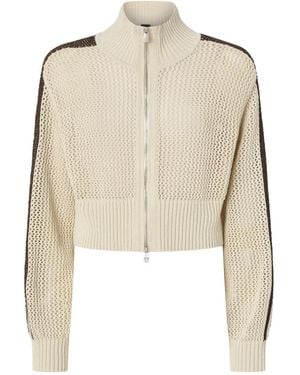 Pinko Stripe Zip Cardigan - Natural