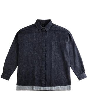 Fay Oversized Long-Sleeve Shirt - Blue