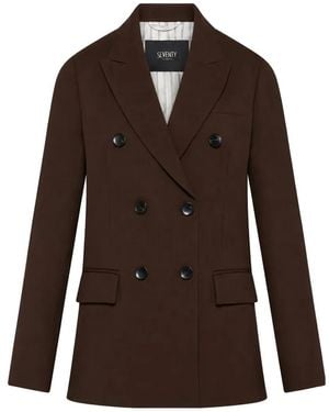 Seventy Double-Breasted Blazer - Brown
