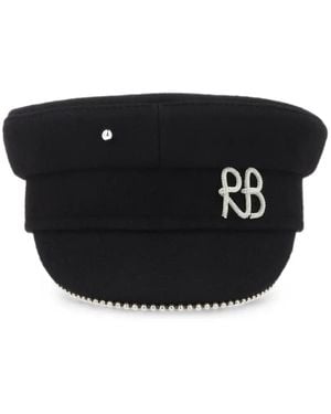 Ruslan Baginskiy Logo-Embroidered Baker Boy Cap - Black