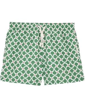 GASSA D'AMANTE Nora Geometric-Print Swim Shorts - Green