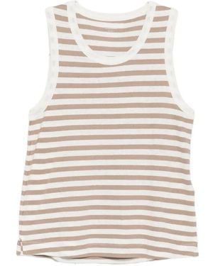 Majestic Filatures Striped-Print Tank Top - Natural