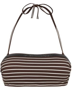 Brunello Cucinelli Bikinioberteil Mit Monili-Detail - Mettallic