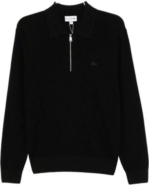 Lacoste Poloshirt mit Reißverschluss - Schwarz