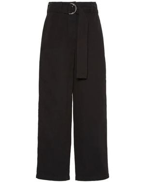 Calvin Klein Belted Wide-Leg Trousers - Black