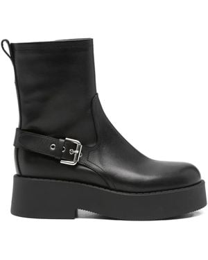 Premiata 53Mm Buckle-Strap Ankle Boots - Black