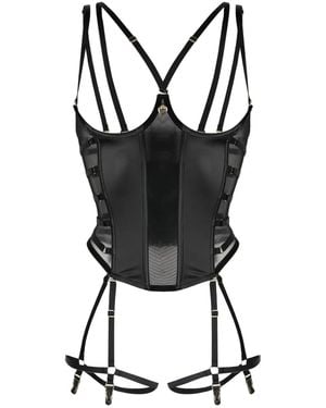 Maison Close Corsetto Chambre Noire Con Reggicalze - Nero